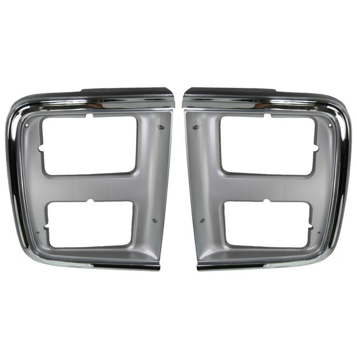 Chrome Headlight Trim Bezel For Dual Headlights Pair Set For 85 91 GMC