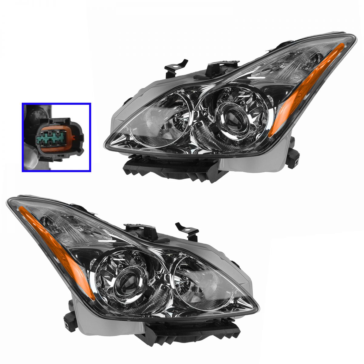 Headlight Headlamp Right Left Pair Set for Infiniti G37 G37X Coupe Convertible eBay