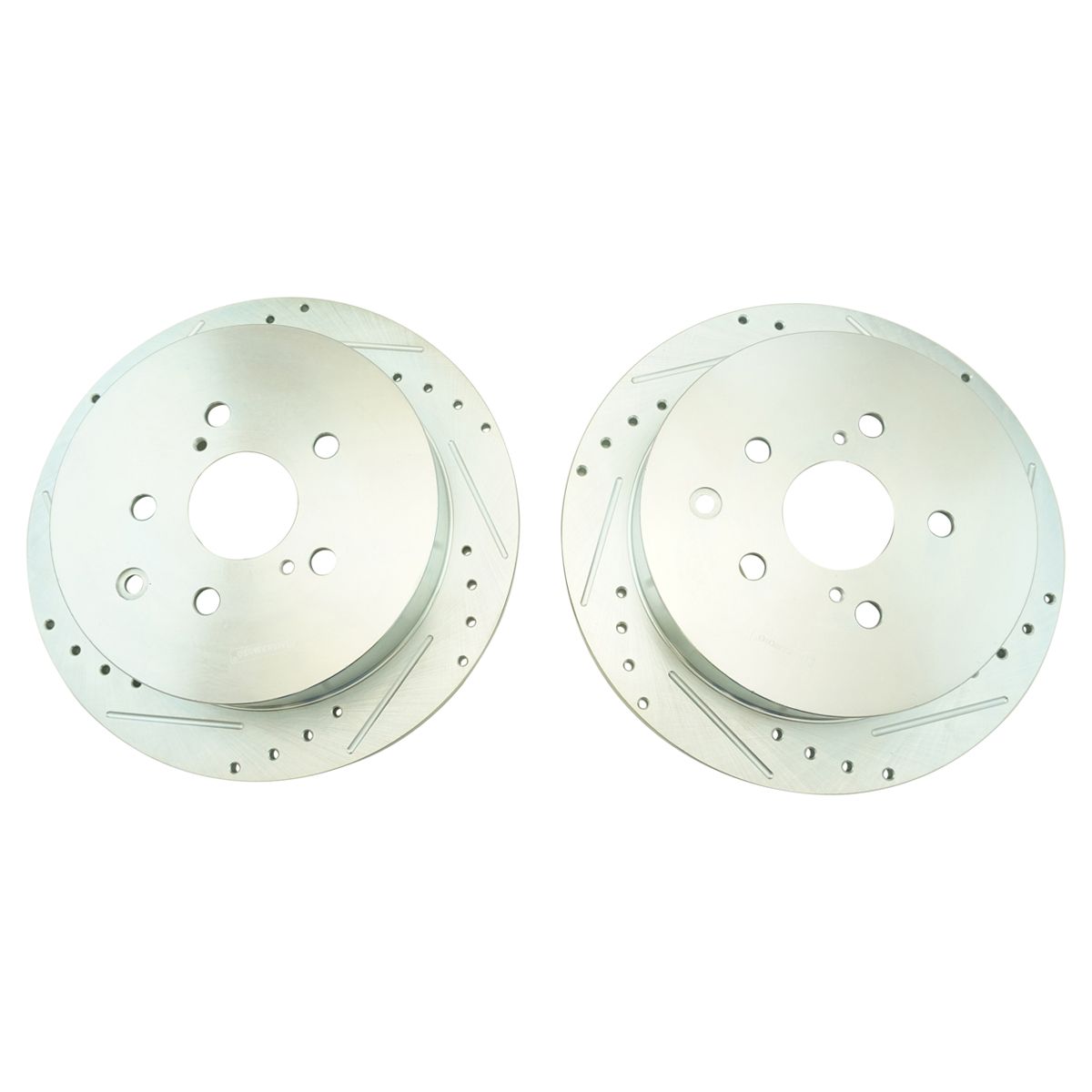 Performance Brake Rotor Drilled & Slotted Zinc Coated Rear Pair Kit New