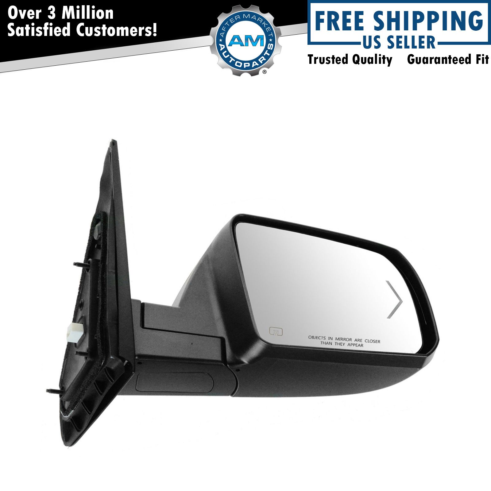 Mirror Power Folding Heated Turn Signal Chrome Passenger Side for