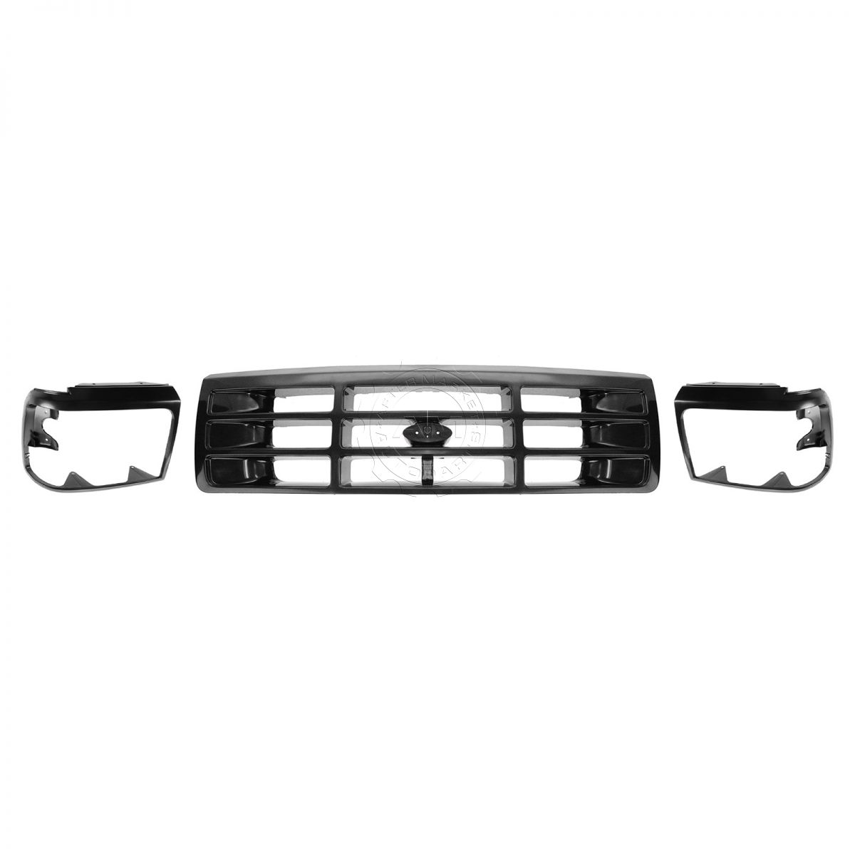Grille Black Headlight Bezels Kit Set for Ford F150 F250 F350 F450 Bronco