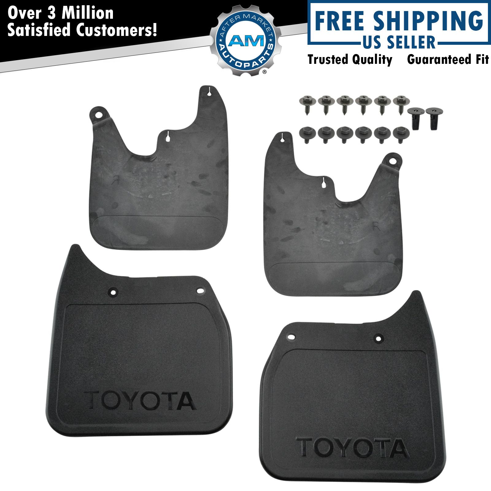 OEM 4 Piece Mud Flap Splash Guard Set Molded Black Plastic for Toyota Tacoma 2WD
