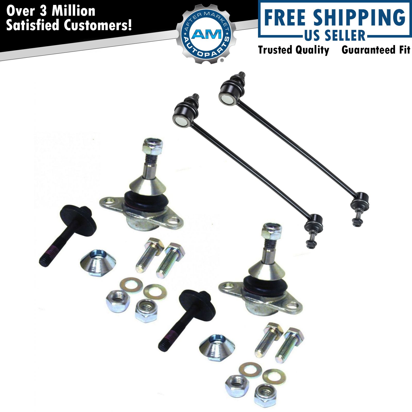 4 Piece Kit Front Lower Ball Joint Sway Bar End Link for Volvo S60 S80 V70 XC70