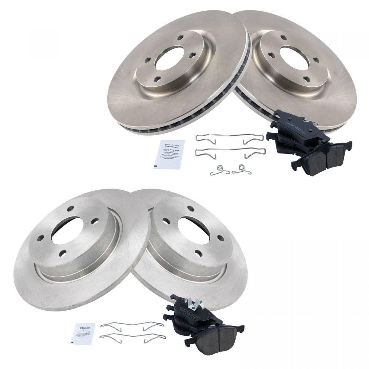 Front & Rear Posi Ceramic Disc Brake Pads & Rotors Kit for Ford