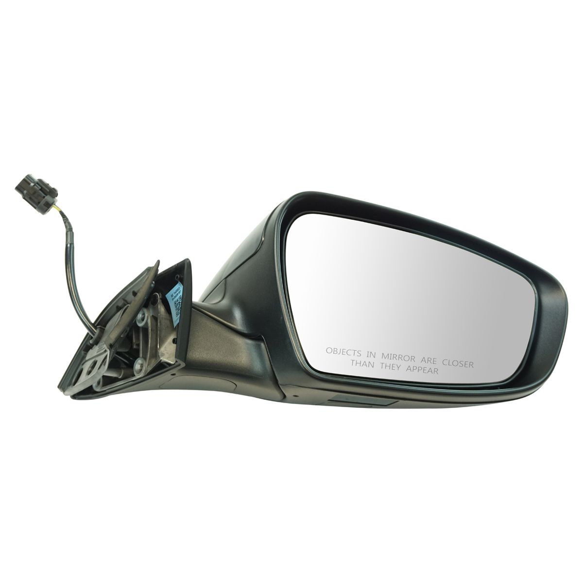 Exterior Power Heated Mirror Black Smooth RH Passenger Side for Kia