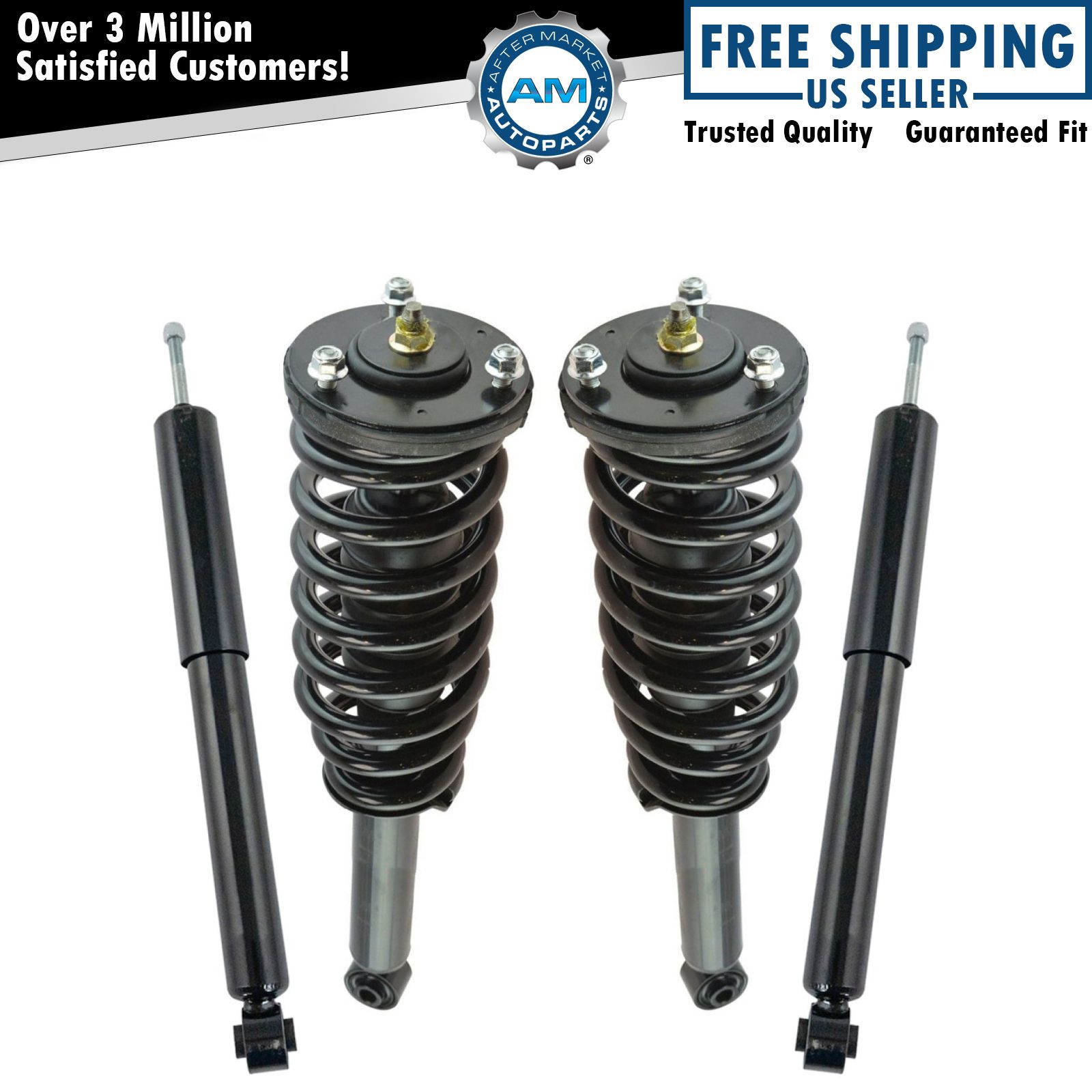 Complete Strut Spring Assembly & Shock Kit Front Rear Set of 4 for Kia