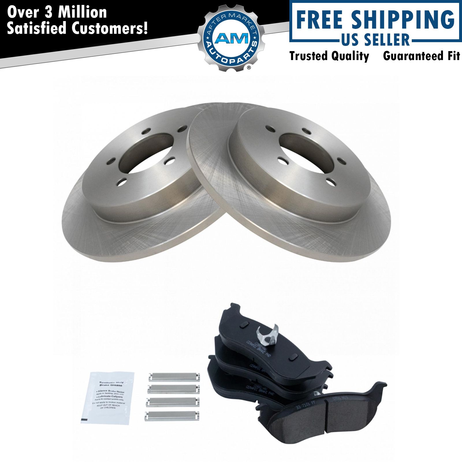 Rear Premium Ceramic Brake Pad & Rotor Kit for Mountaineer Explorer