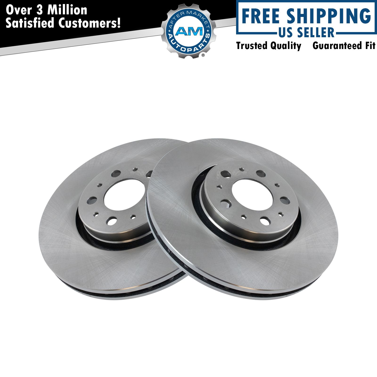 Vented Front Disc Brake Rotor LH & RH Pair Set of 2 for Volvo S60 XC90