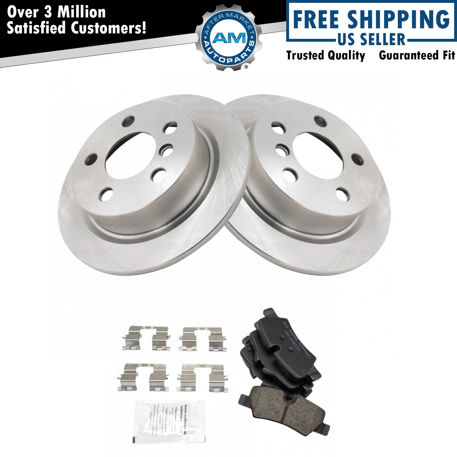 Rear Brake Pad & Rotor Kit Brake Rotor For 2014-2019 Mini Cooper