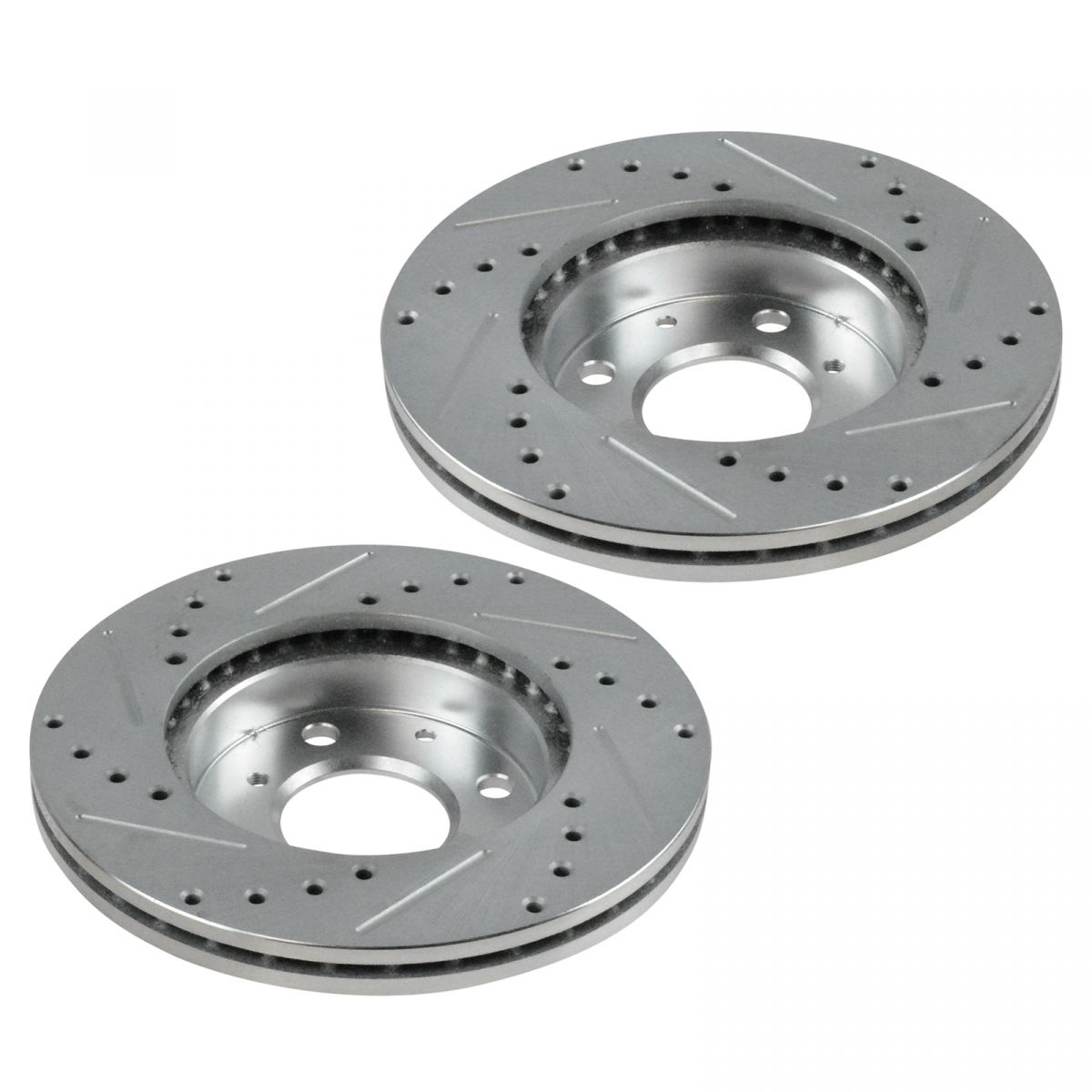 Performance Disc Brake Rotor Drilled & Slotted Front Zinc Coated Pair ...