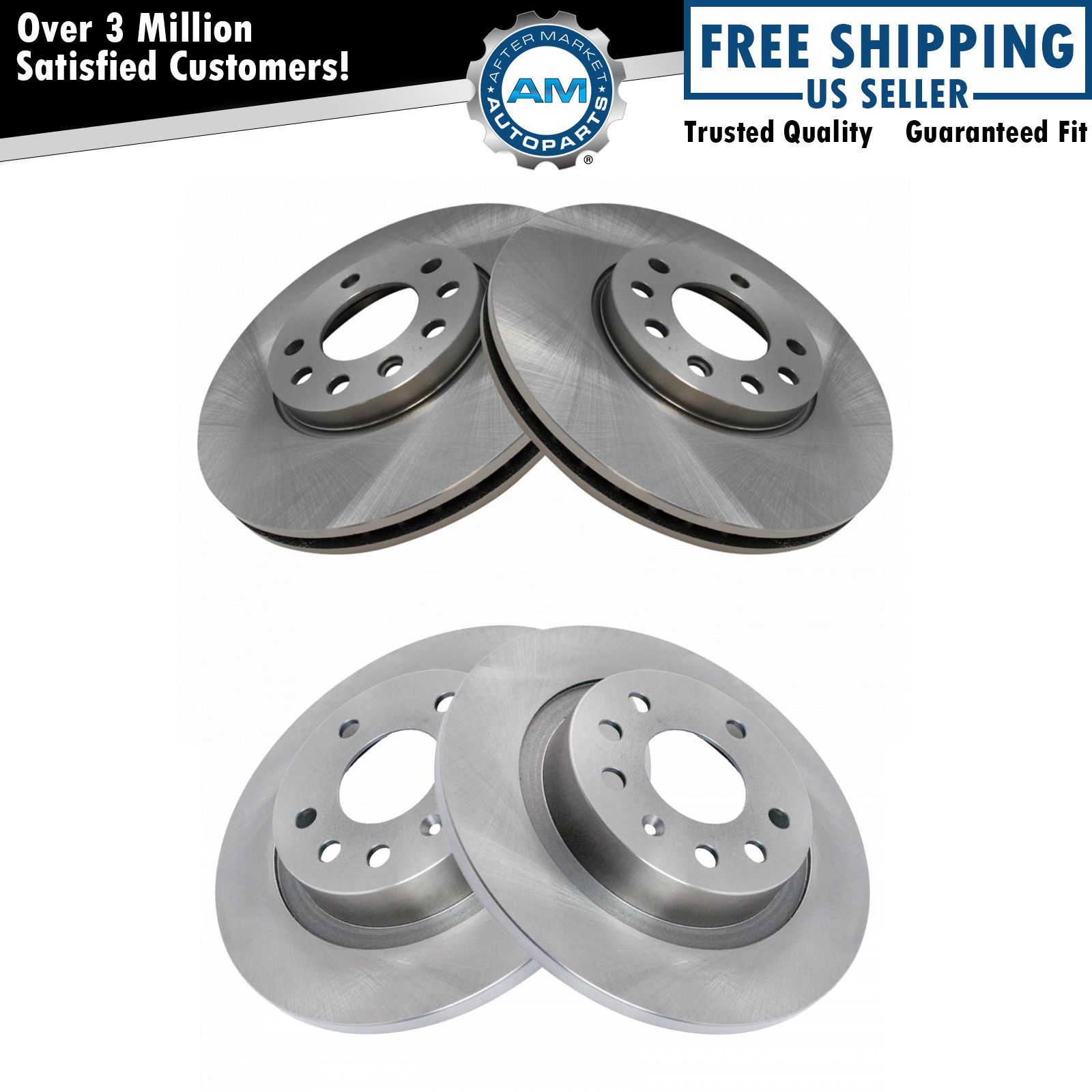 Front & Rear Disc Brake Rotor Kit for 03-10 Saab 9-3 Linear