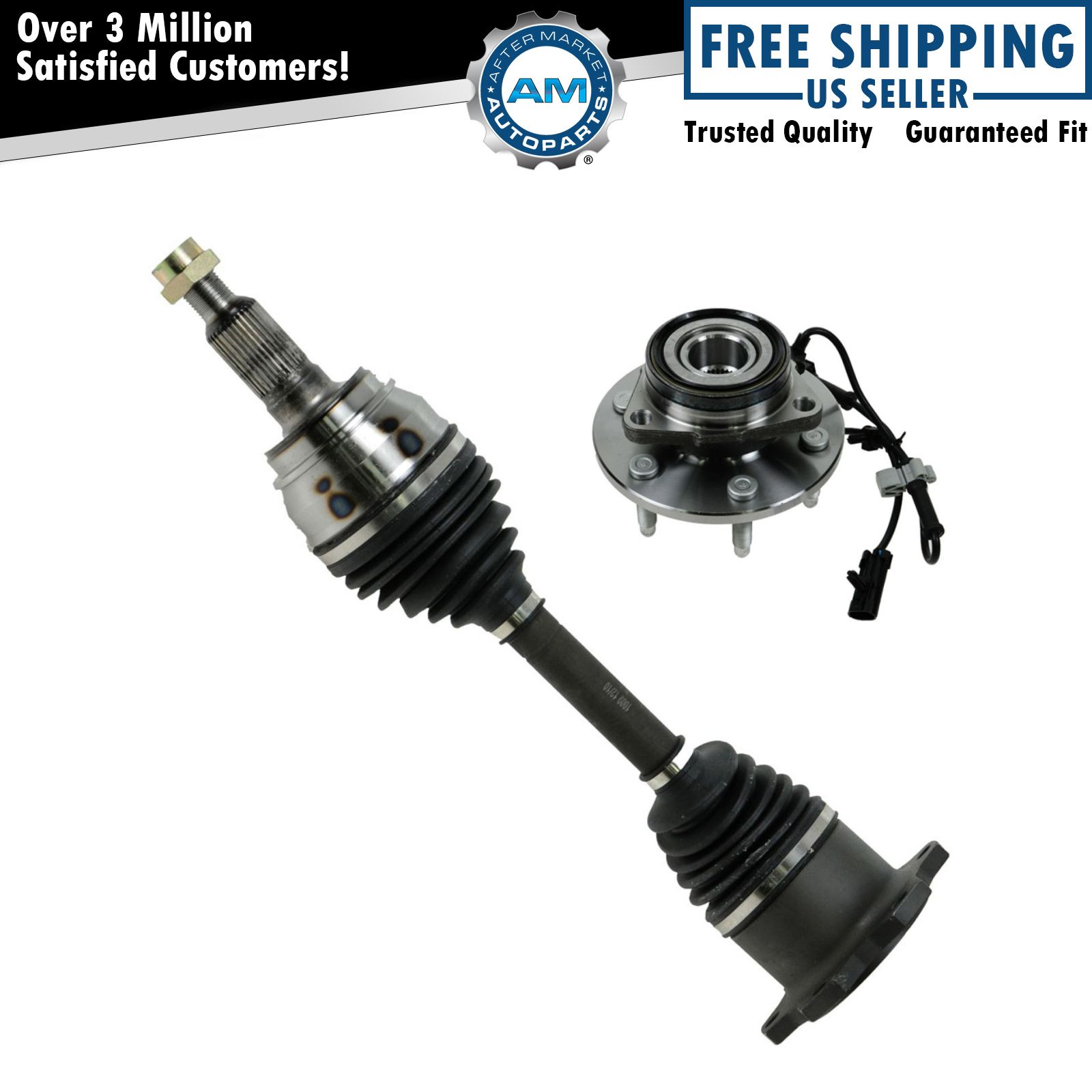 Front CV Axle Drive Shaft Wheel Hub & Bearing Assembly w/ ABS 6 lug ...