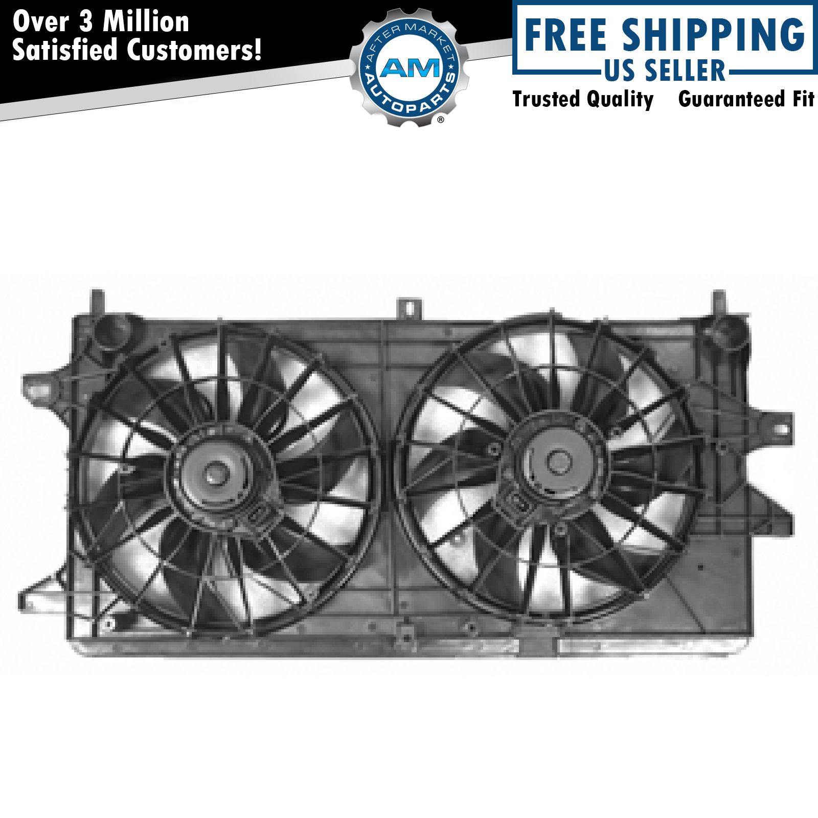 Radiator Dual Cooling Fan Assembly for 04-09 Grand Prix Impala Monte Std Cooling