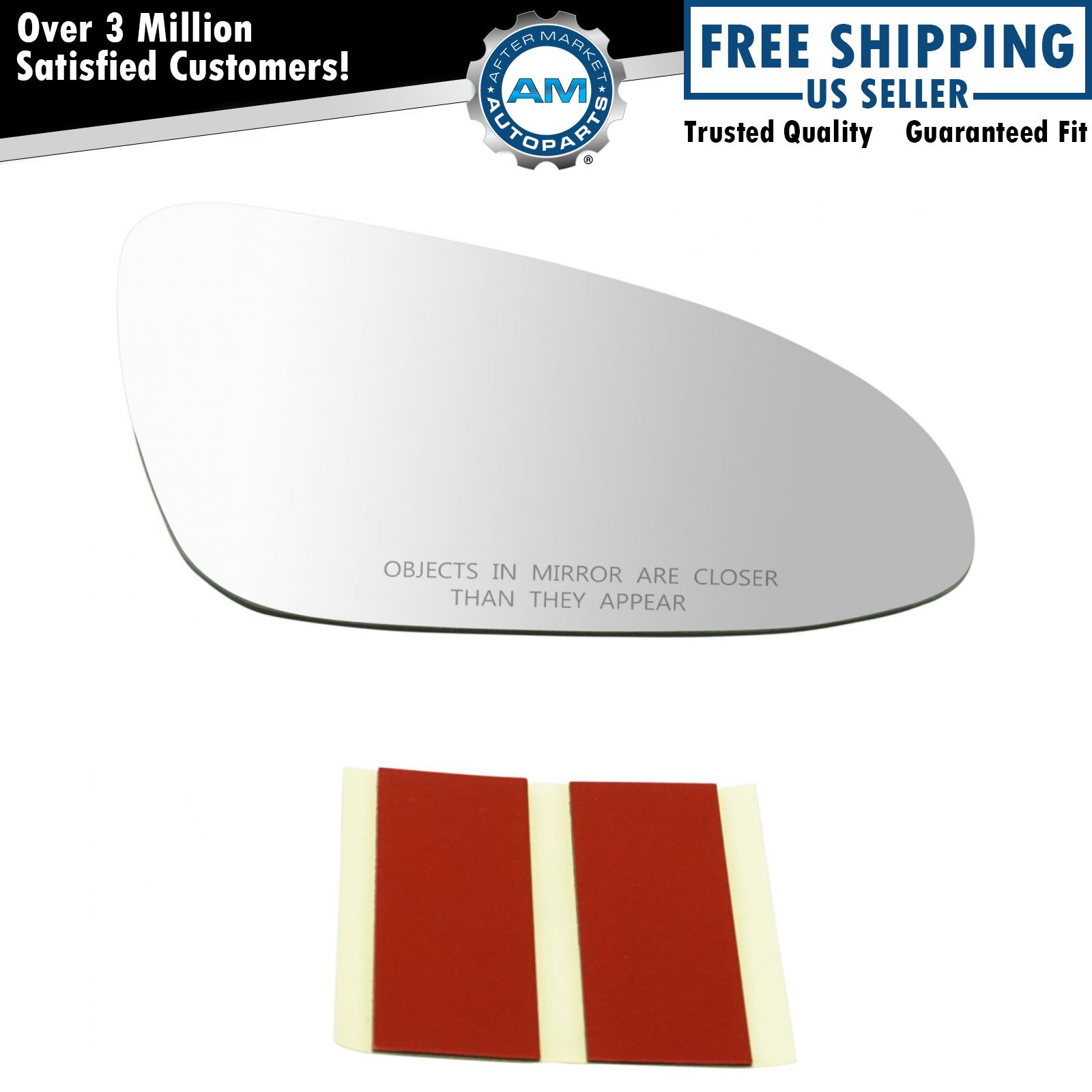 Exterior Power Mirror Glass w/o Backing Plate RH Passenger Side for Toyota New