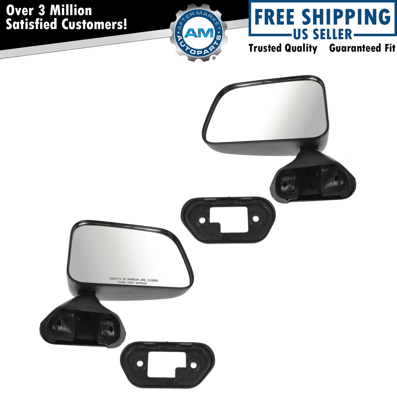 Manual Side View Mirrors Left & Right Pair Set for Toyota Pickup 4Runner