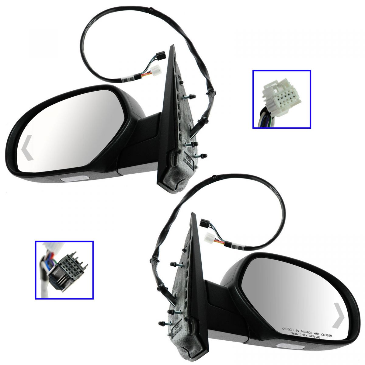Mirror Power Folding Heated Memory Puddle Signal Textured Pair for GM