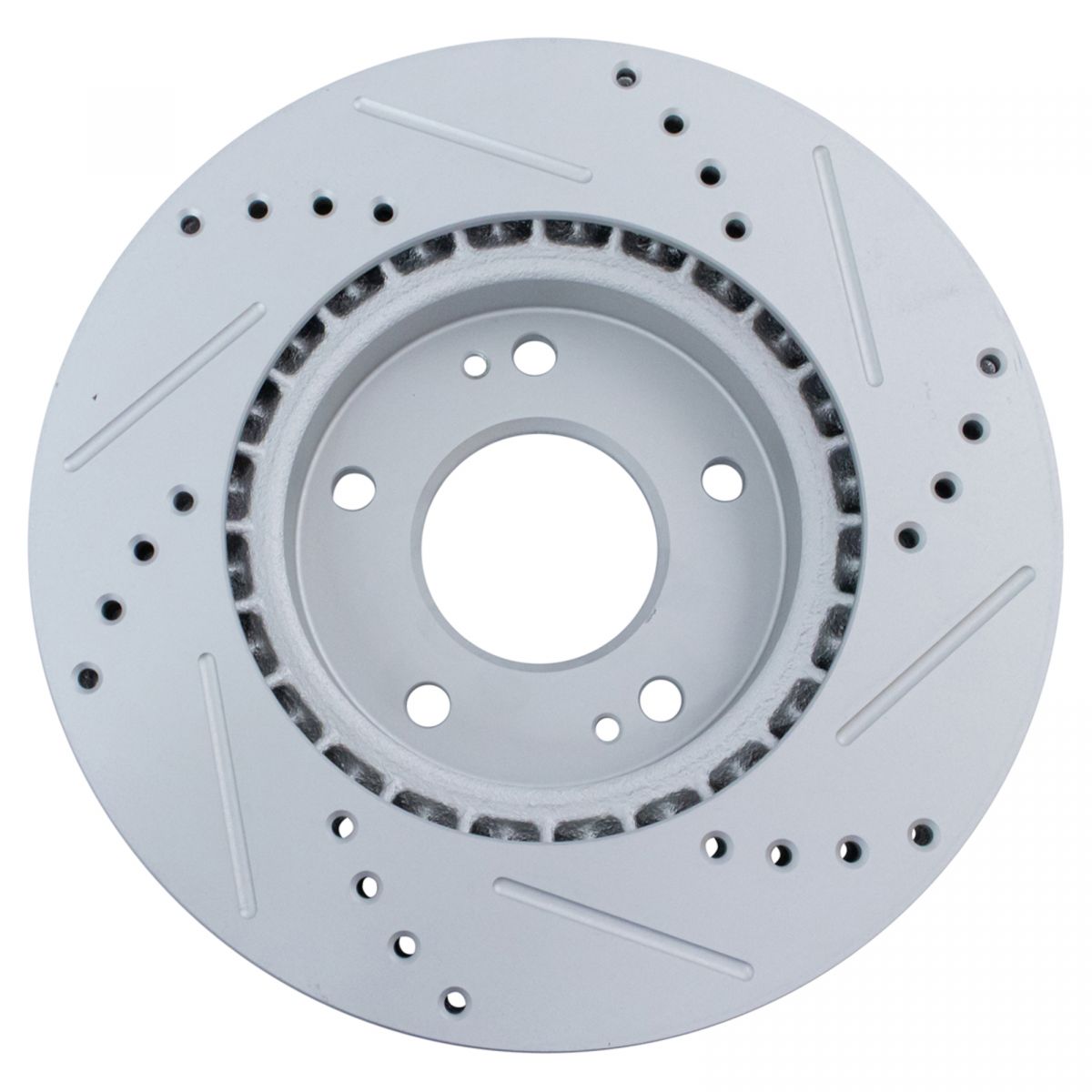 Performance Brake Rotor Drilled & Slotted Coated Front Pair for Hyundai