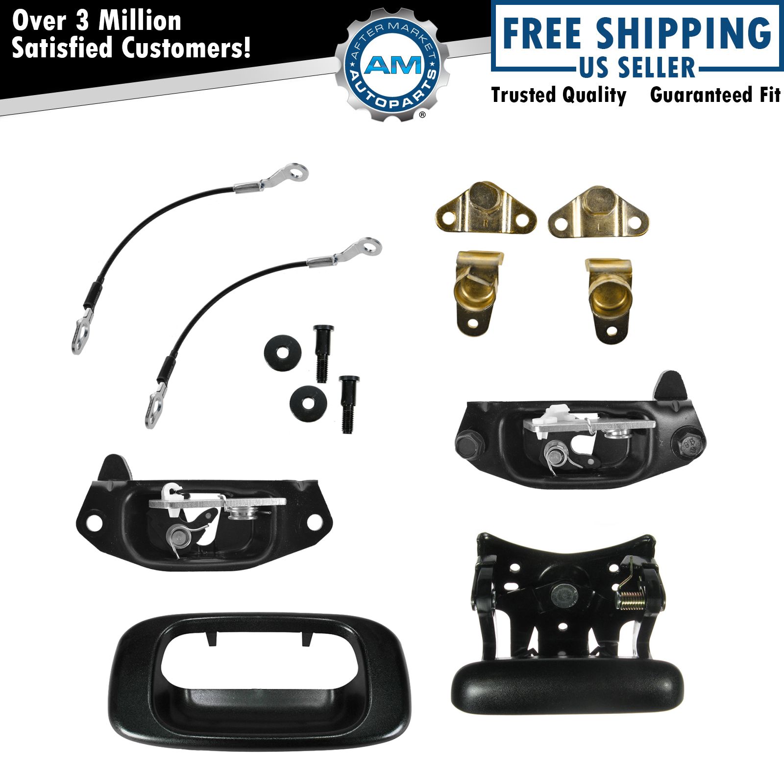 Tailgate Hinge Latch Striker Handle Cable Kit Set for Chevy GMC