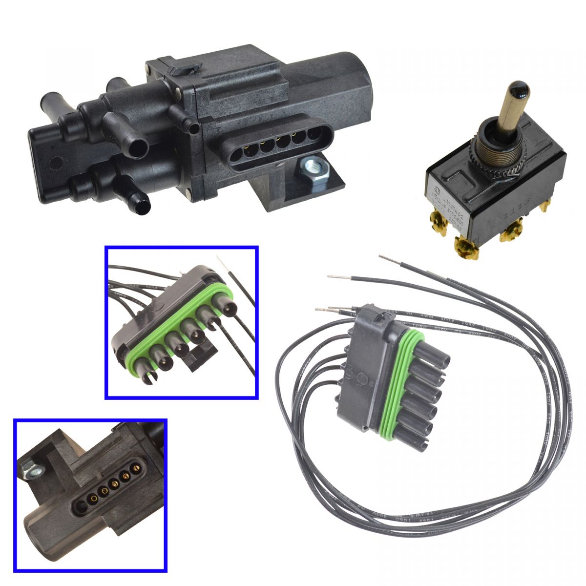 3 Port Gas Fuel Tank Selector Valve w Installation Kit for Chevy GMC