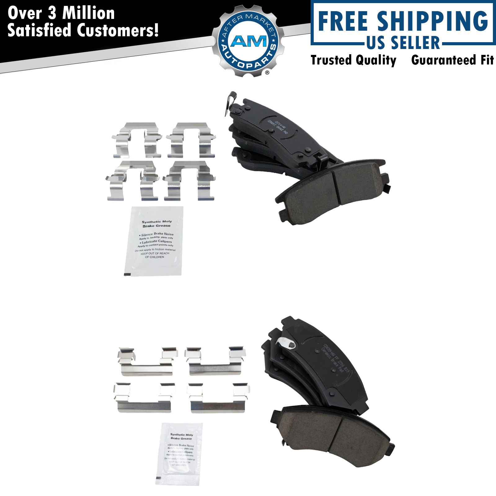 Front & Rear Premium Posi Ceramic Brake Pads for Buick Cadillac Chevy Olds