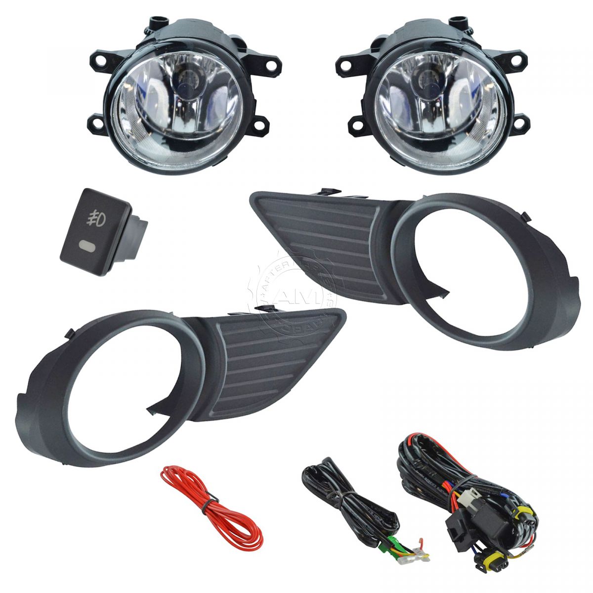 Add On Upgrade Clear Lens Fog Light Switch Wiring Kit Set