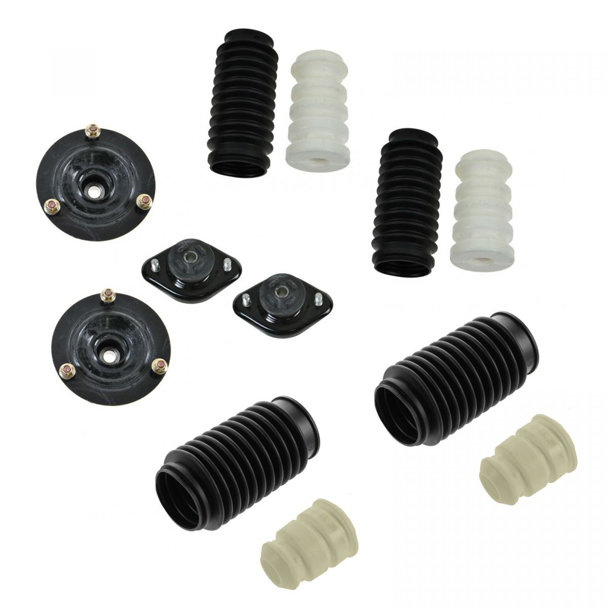 Front Rear Upper Strut Mount Bellow Dust Sleeve Boot Bumper Kit Set for