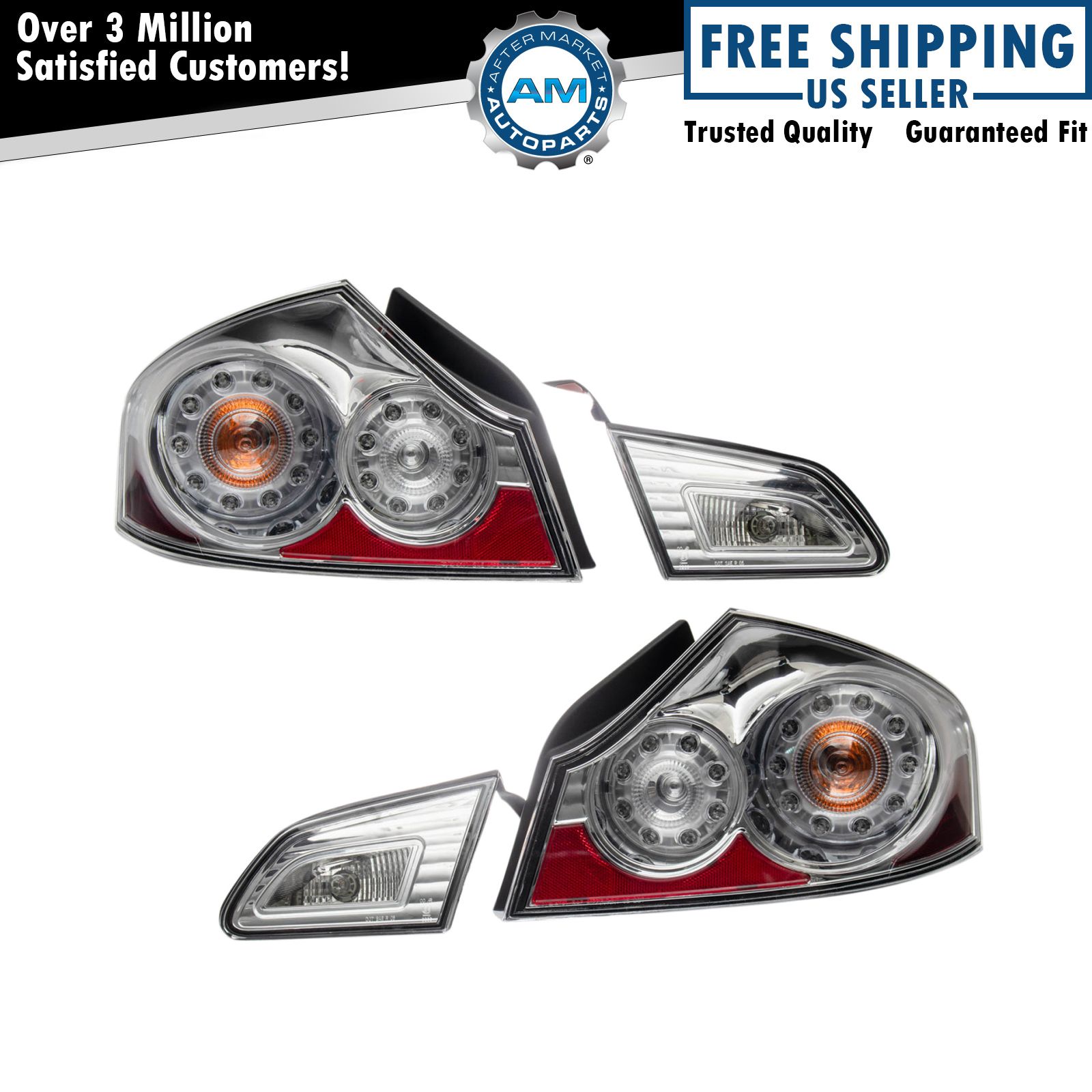Rear Tail Lights Set Fits 11-12 INFINITI G25 07-08 G35 09-13 G37 15 Q40