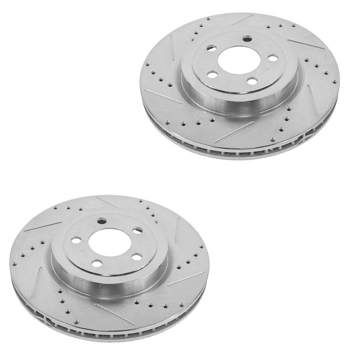 Brake Rotor Performance Cross Drilled & Slotted Zinc Coated Rear Pair