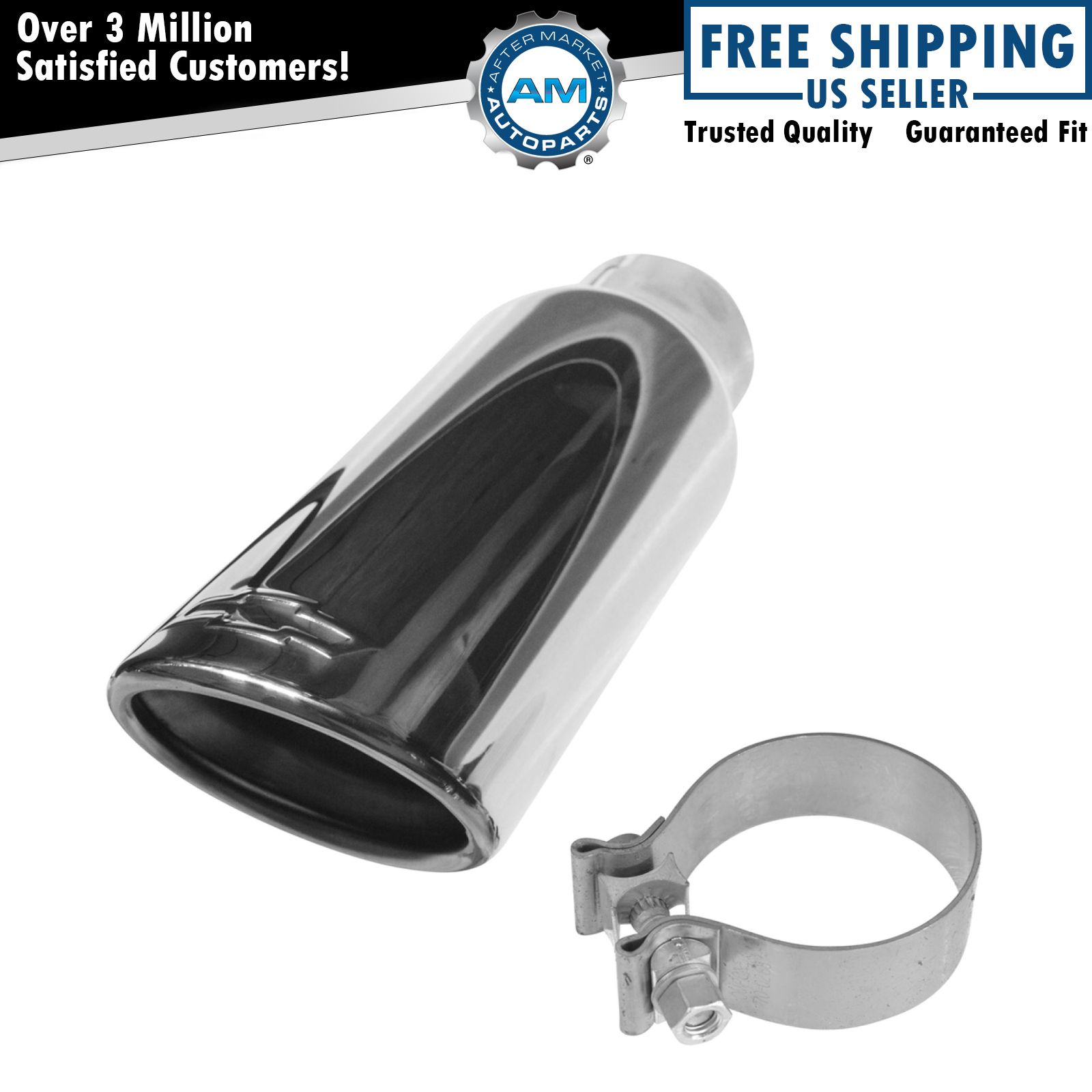 OEM 22799814 Dual Wall Angled Chrome Exhaust Tip for Chevy Silverado