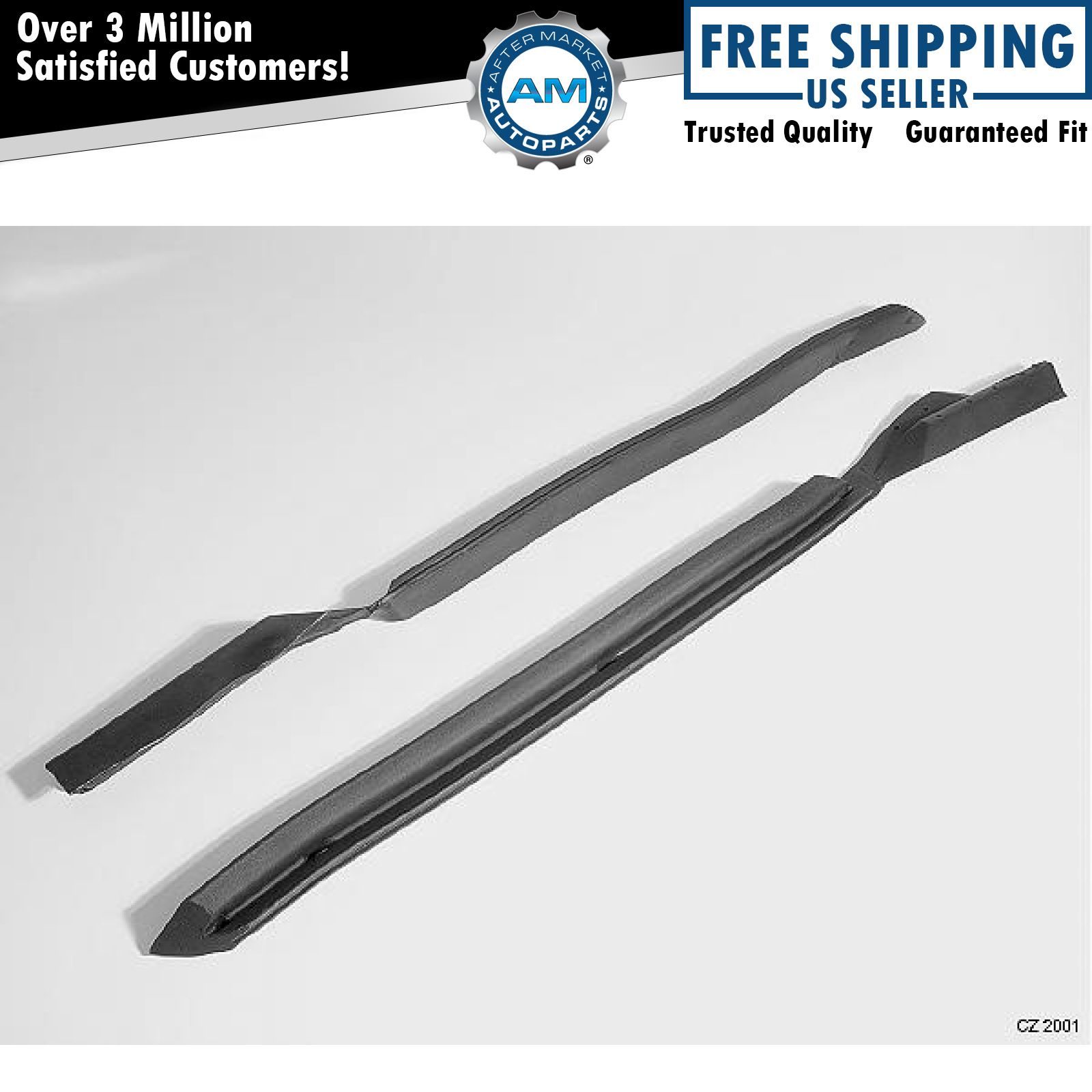 Windshield Post Seal w/ Pillar Hinged Pair for 68-72 Chevy Corvette New