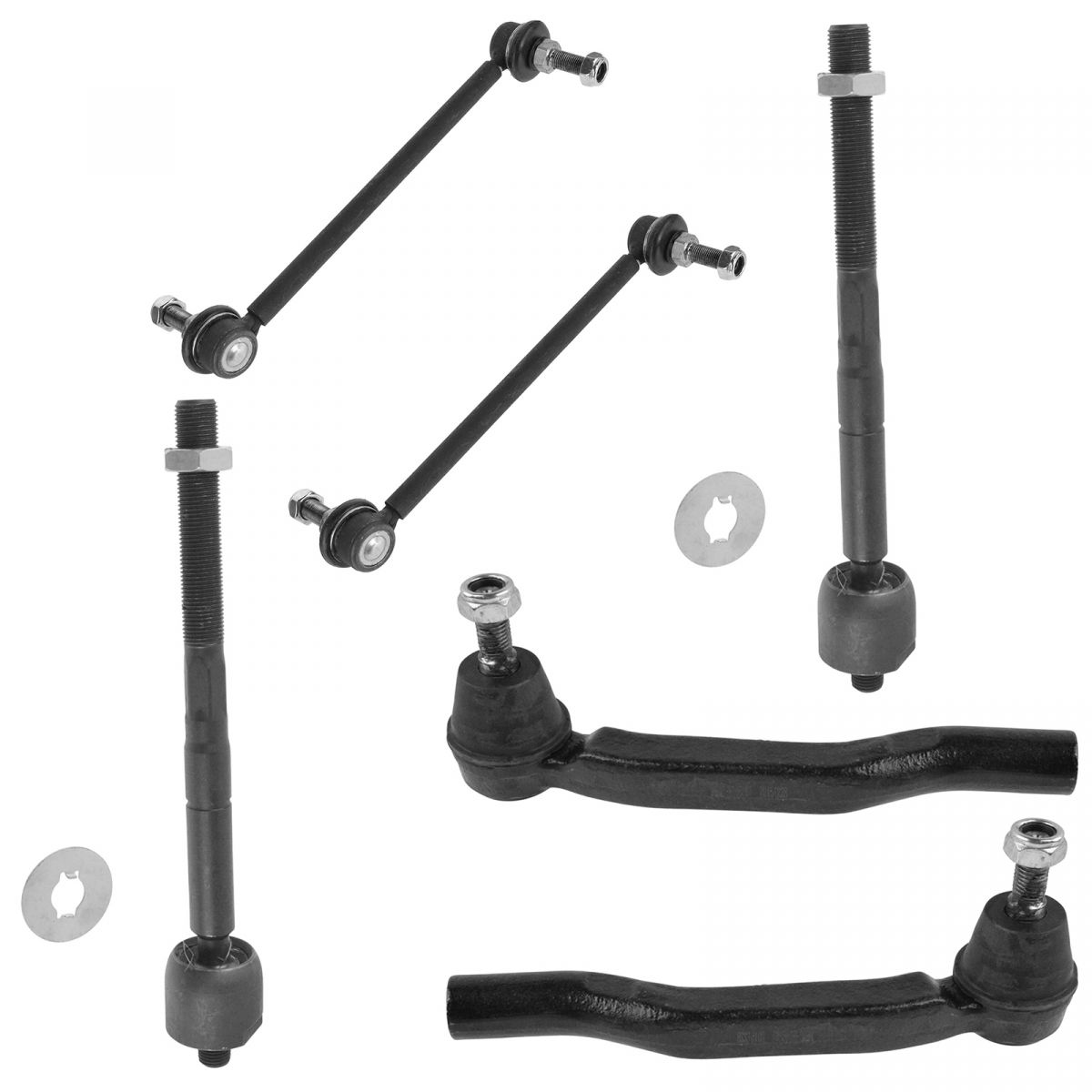 6 Piece Kit Inner Outer Tie Rod Stabilizer Sway Bar Link LH RH for 04
