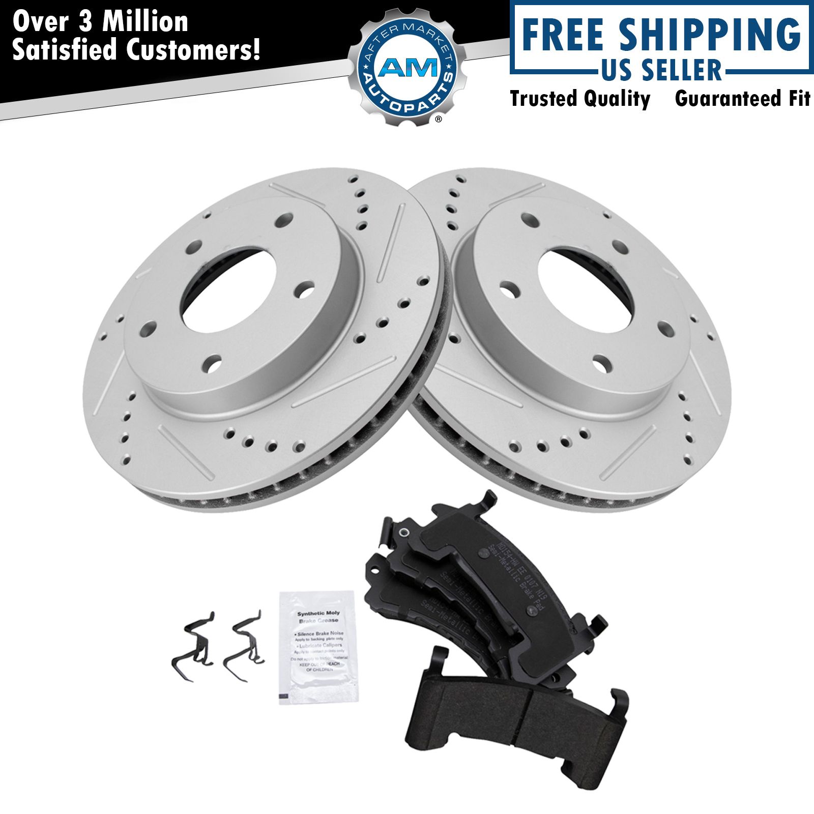 Brake Pad & Performance Rotor Kit Metallic Front or Rear for Cadillac Chevy