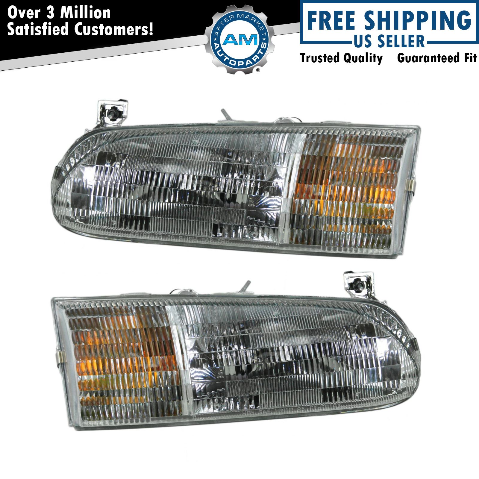 Headlight Set Left & Right For 1995-1997 Ford Windstar FO2502123 FO2503123