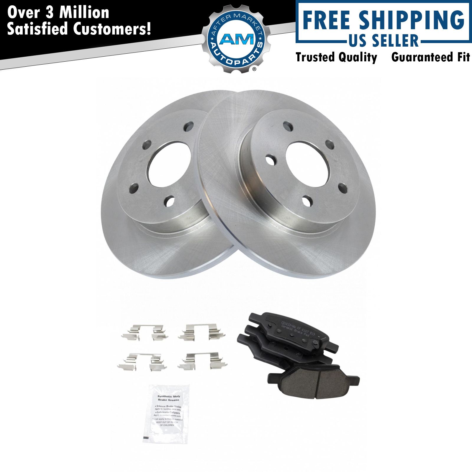 Rear Premium Posi Ceramic Disc Brake Pads & Rotor Kit for Chevy Pontiac