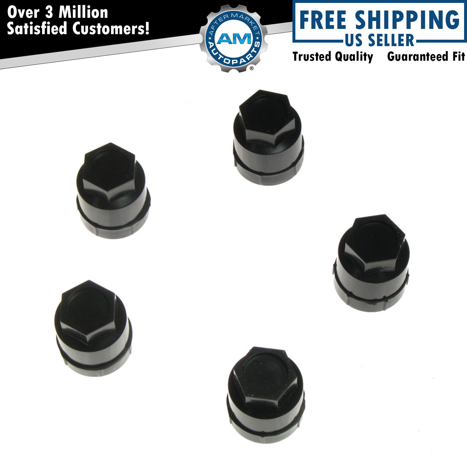 Dorman Wheel Lug Nut Cap Black Plastic Kit of 5 for Chevy GMC Buick