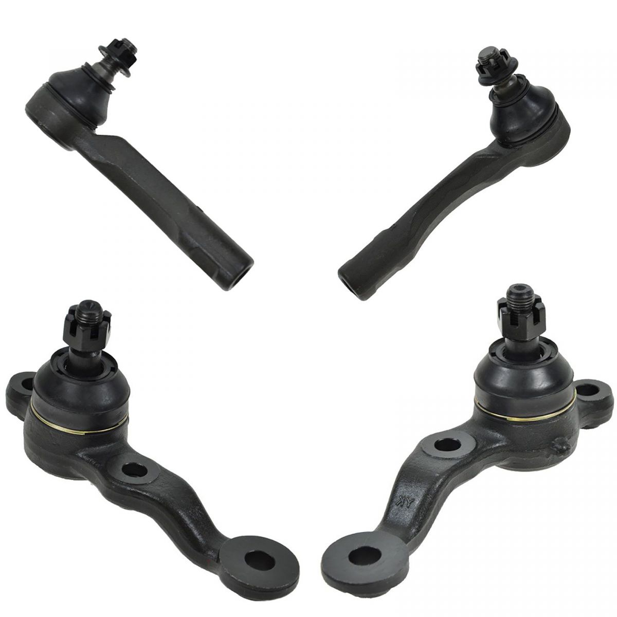 Front Outer Tie Rods Ends & Lower Ball Joints Kit Set of 4 for 0105