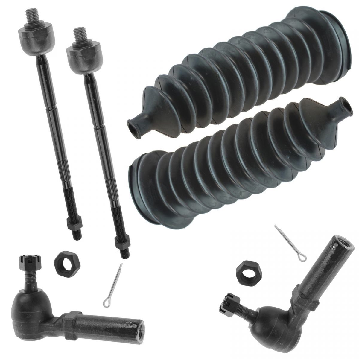 Front Steering Inner Outer Tie Rod End Boot Bellow Driver Passenger Kit