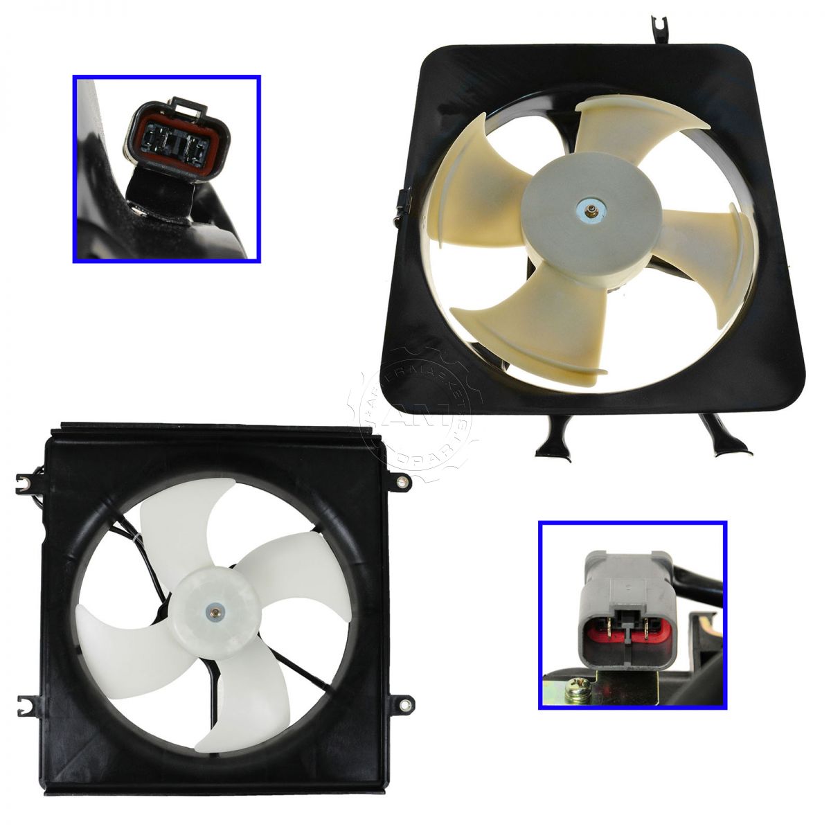 Radiator AC Condenser Cooling Fan Assembly Pair Set for 9901 Honda CR