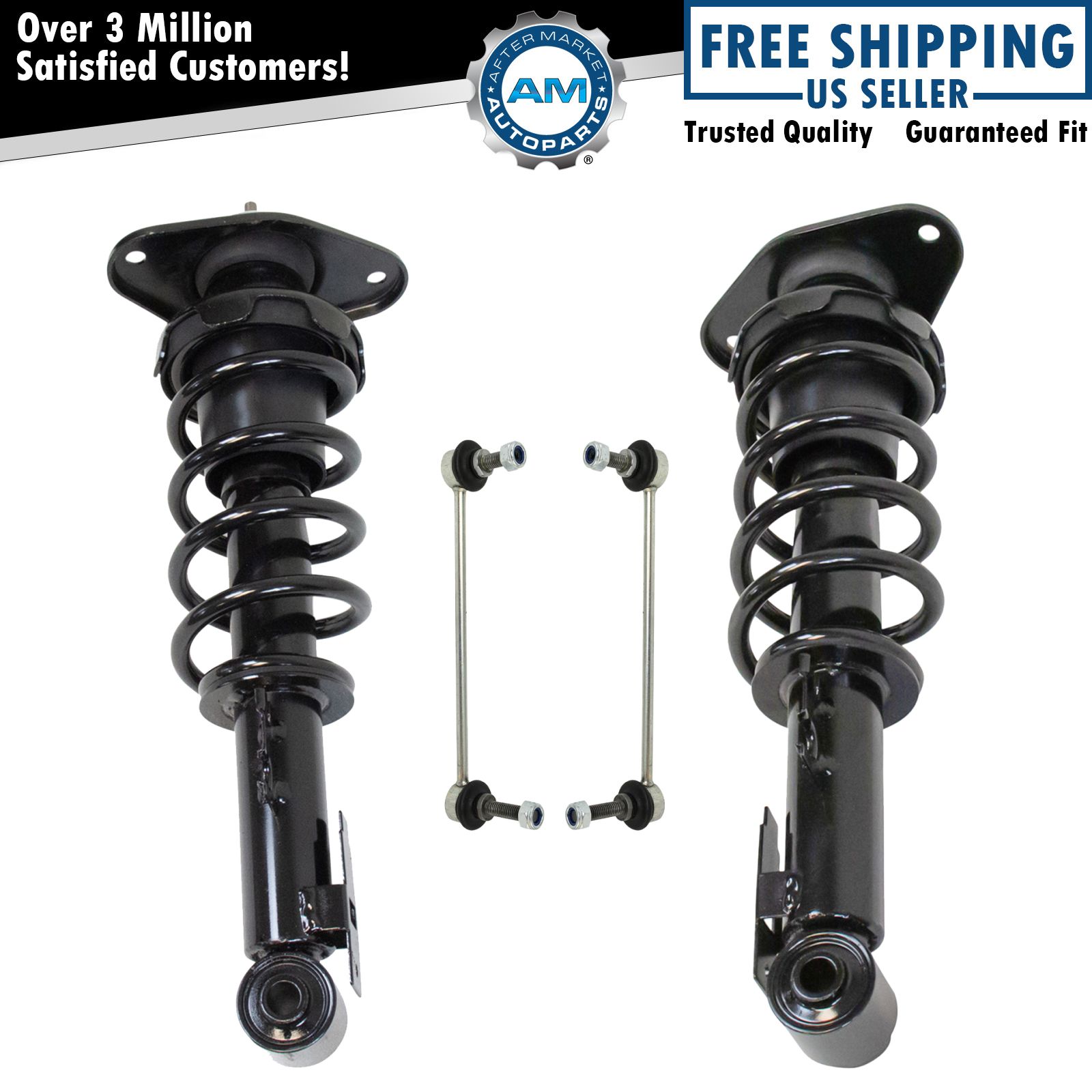 Rear Complete Loaded Shock Strut Spring Assembly Sway Bar Link Kit 4pc