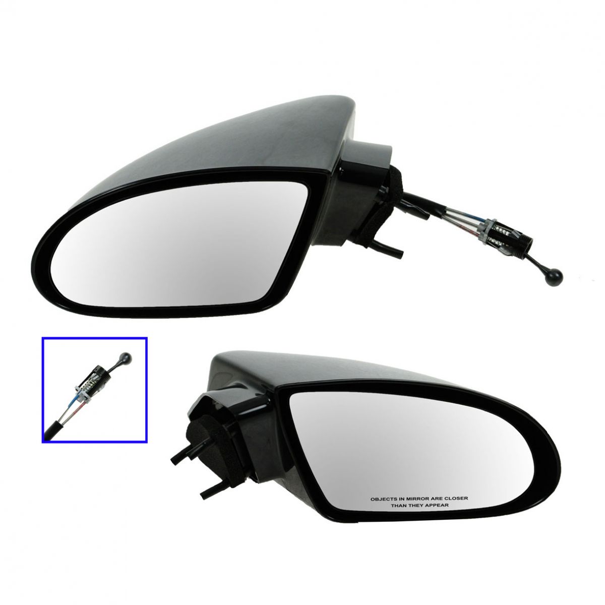 Manual Remote Side View Mirrors Left/Right Pair Set of 2 for 9302