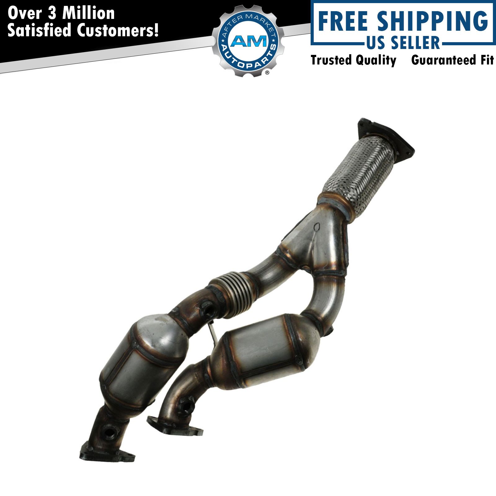 Front Exhaust Y Pipe Dual Catalytic Converter Assembly for 0406 VW