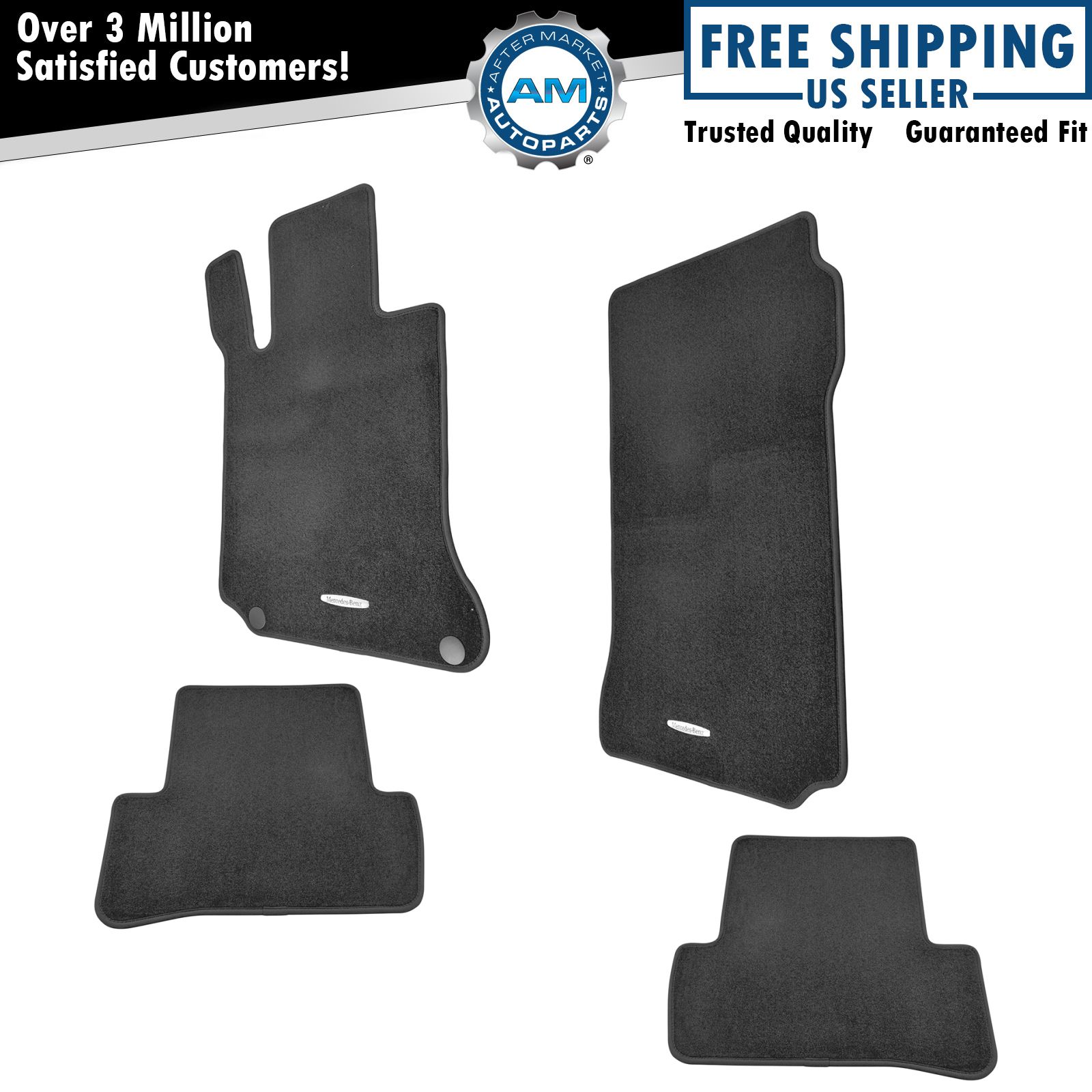 OEM Front & Rear Carpeted Black Floor Mat Kit Set of 4 for Mercedes CClass New eBay