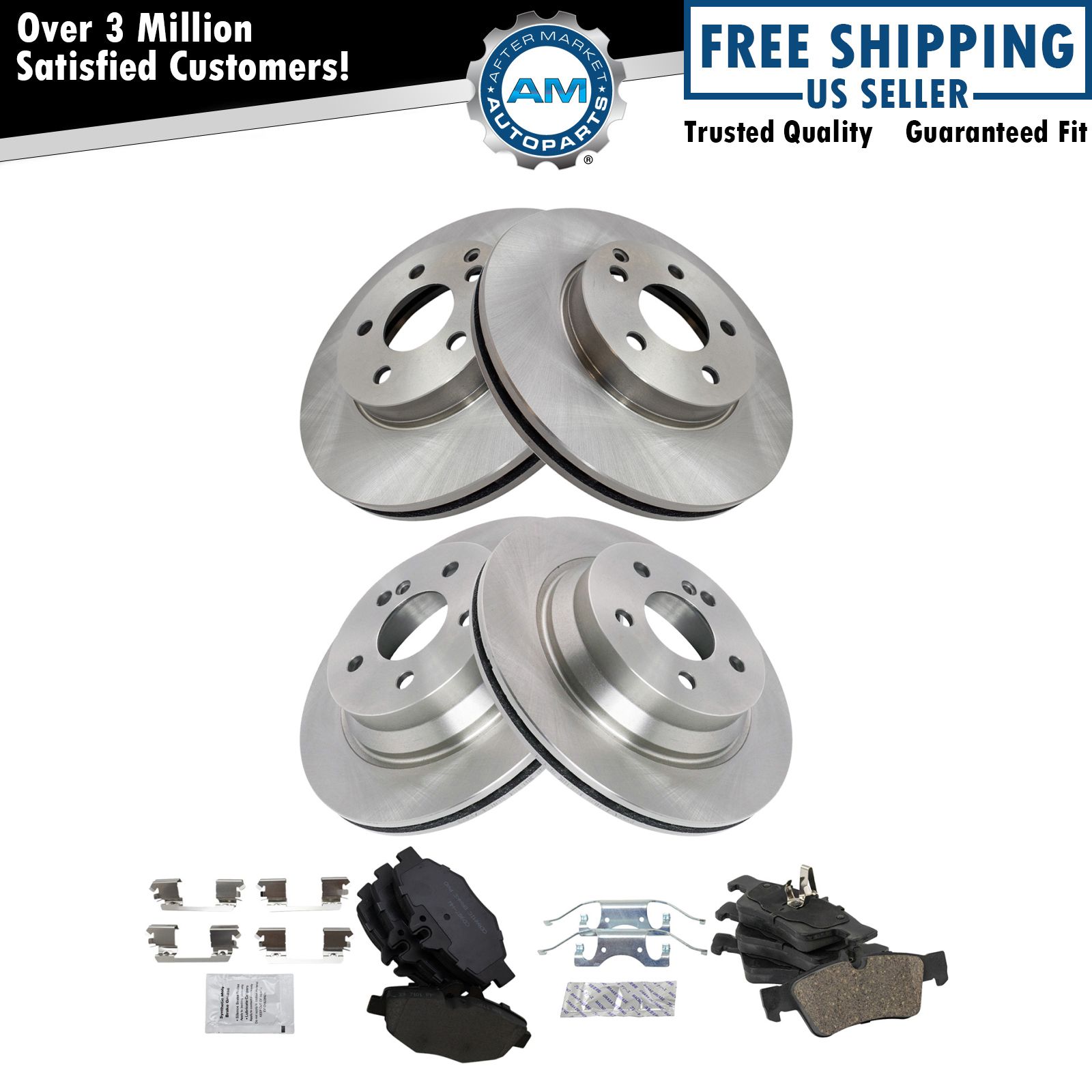 Brake Rotor & Posi Ceramic Pad Front & Rear Kit Set for Mercedes Benz E320