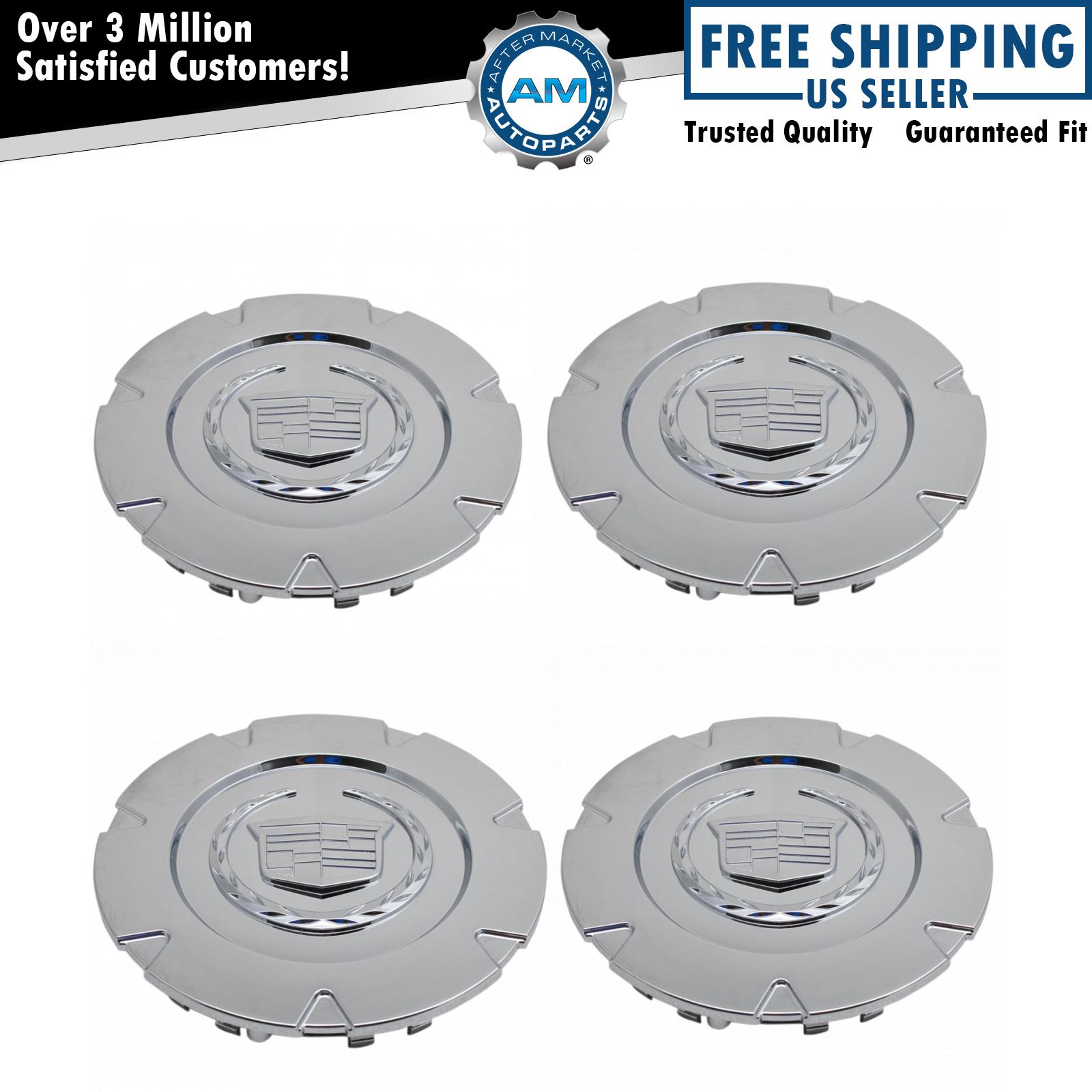 SET 4 NEW Chrome 18" Wheel Hub Center Caps for 2007-2013 CADILLAC ESCALADE SET 4 NEW Chrome 18" Wheel Hub Center Caps for 2007-2013 CADILLAC ESCALADE