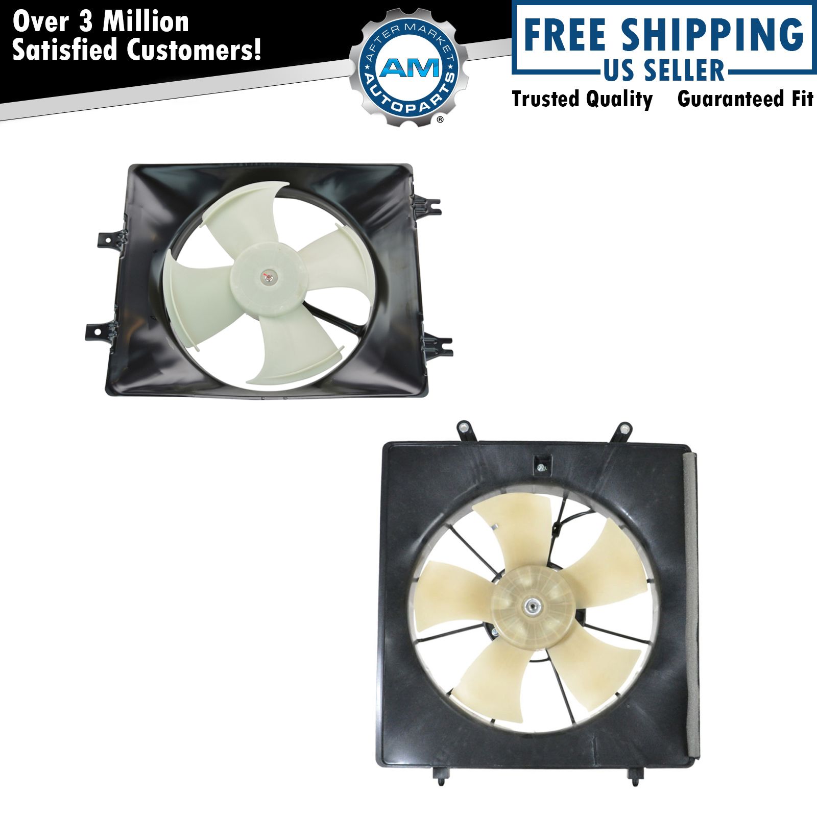 2pc Radiator Cooling Fan & A/C Condenser Cooling Fan Kit for Honda Odyssey