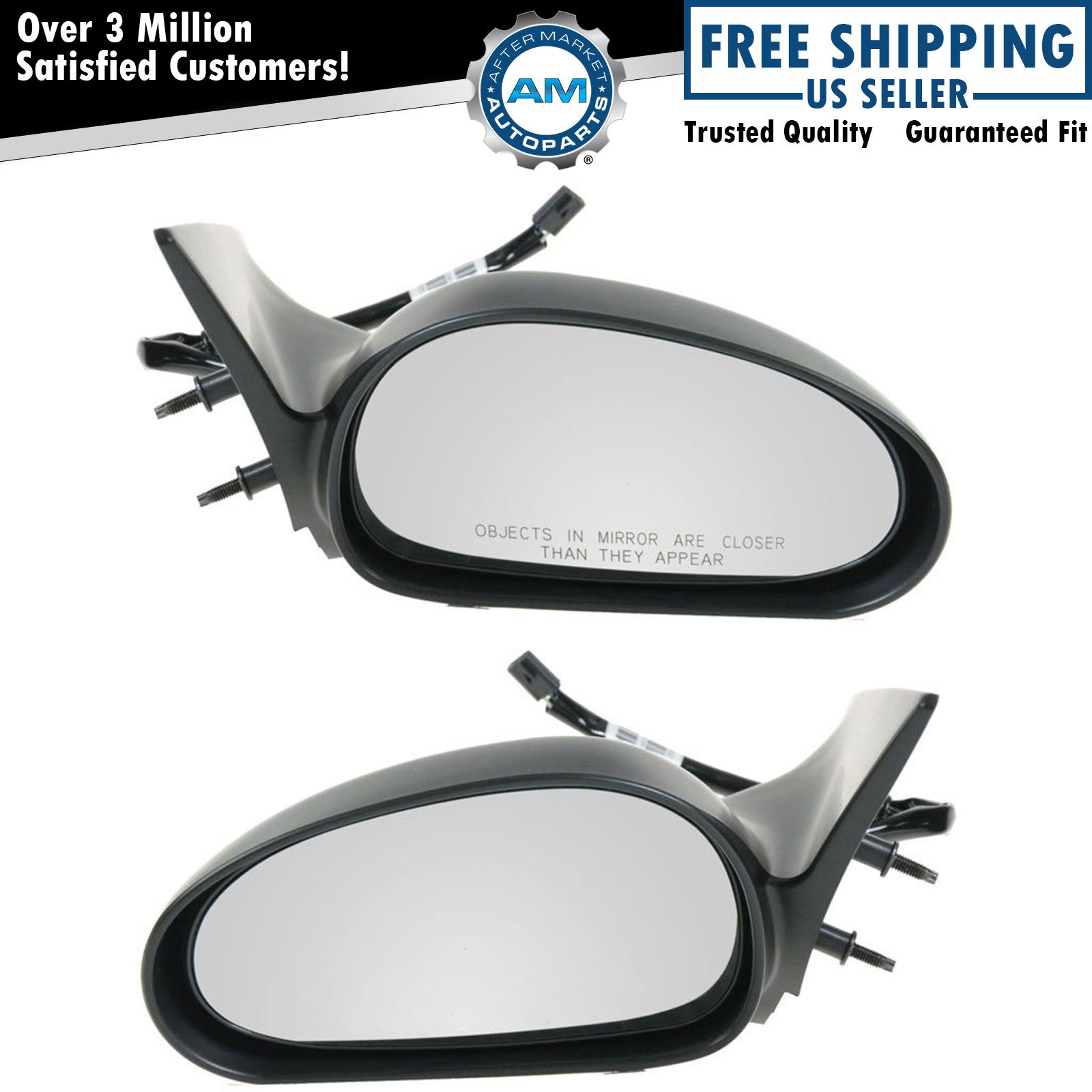 Power Side View Mirrors Left & Right Pair Set NEW for 94-95 Ford Mustang