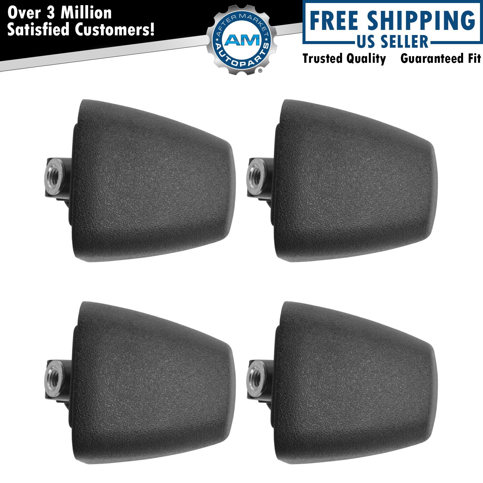 OEM Exterior Door Handle End Cap Textured Black Front Rear LH RH Set of