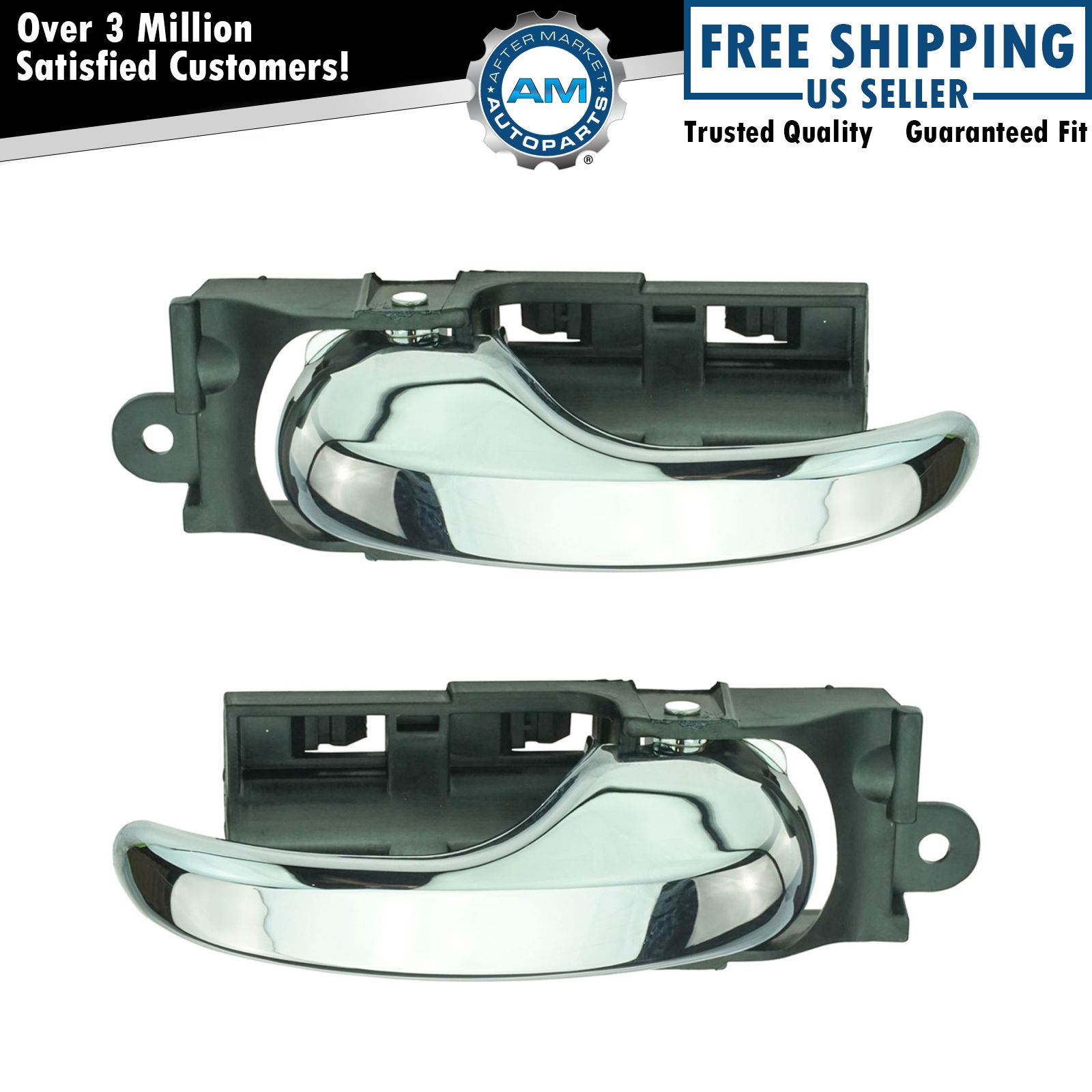 Door Handle Front Inner Inside Chrome Pair Set for Ford F150 F250LD NEW