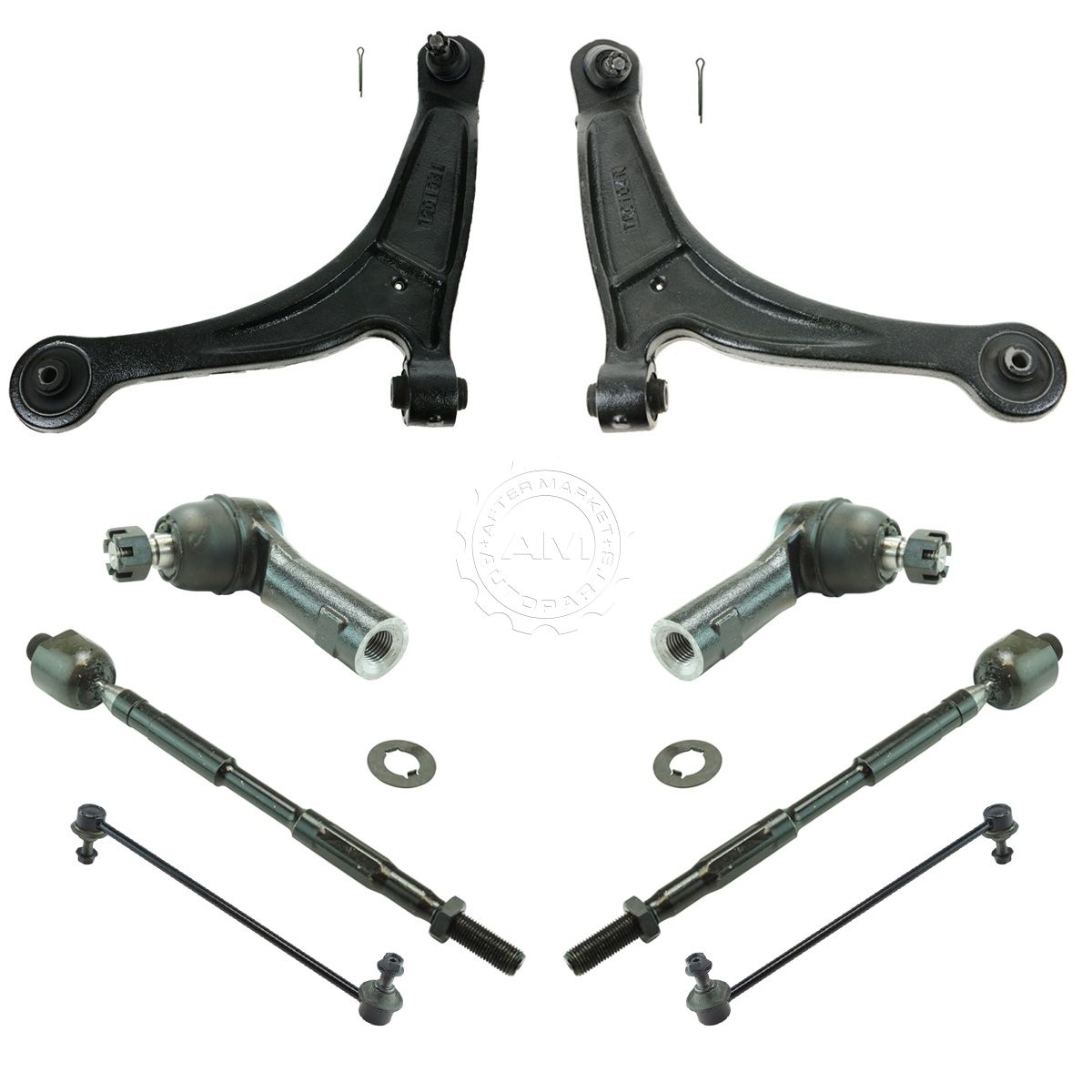 Front Control Arms Tie Rod Sway Bar Link Steering Suspension Kit Set