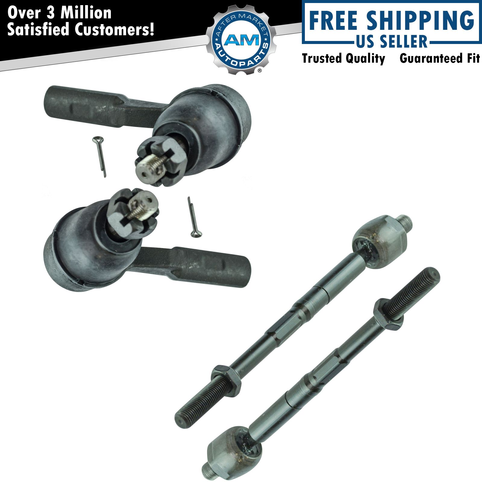 Front Inner & Outer Tie Rod Set of 4 for Canyon Colorado i290 Truck Pickup New